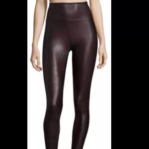 Spanx faux leather leggings wine burgundy